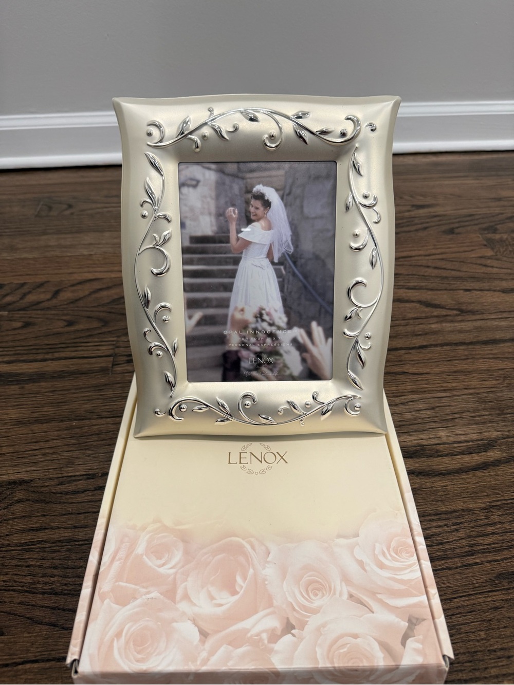 Lenox Ivory Frame with Silver Floral Scroll Accents